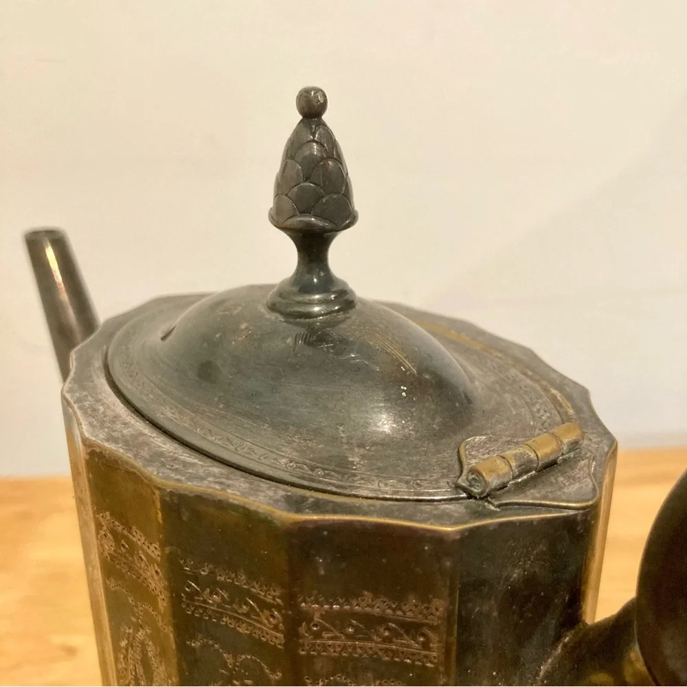 1960s Lunt Silver Plate Coffee Pot Mid Century Vintage - Picture 9 of 16